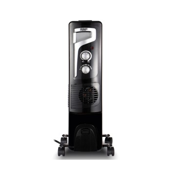 Raf Oil Radiator + Turbo Fan R.1329B, 13 Sections, 2900W, Black