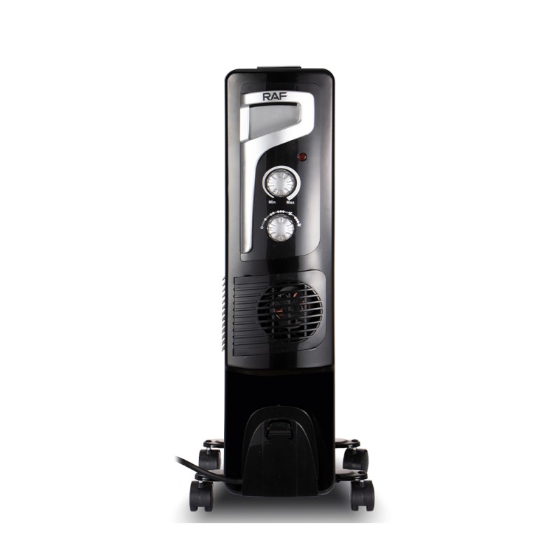 Raf Oil Radiator + Turbo Fan R.1329B, 13 Sections, 2900W, Black