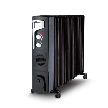 Raf Oil Radiator + Turbo Fan R.1329B, 13 Sections, 2900W, Black