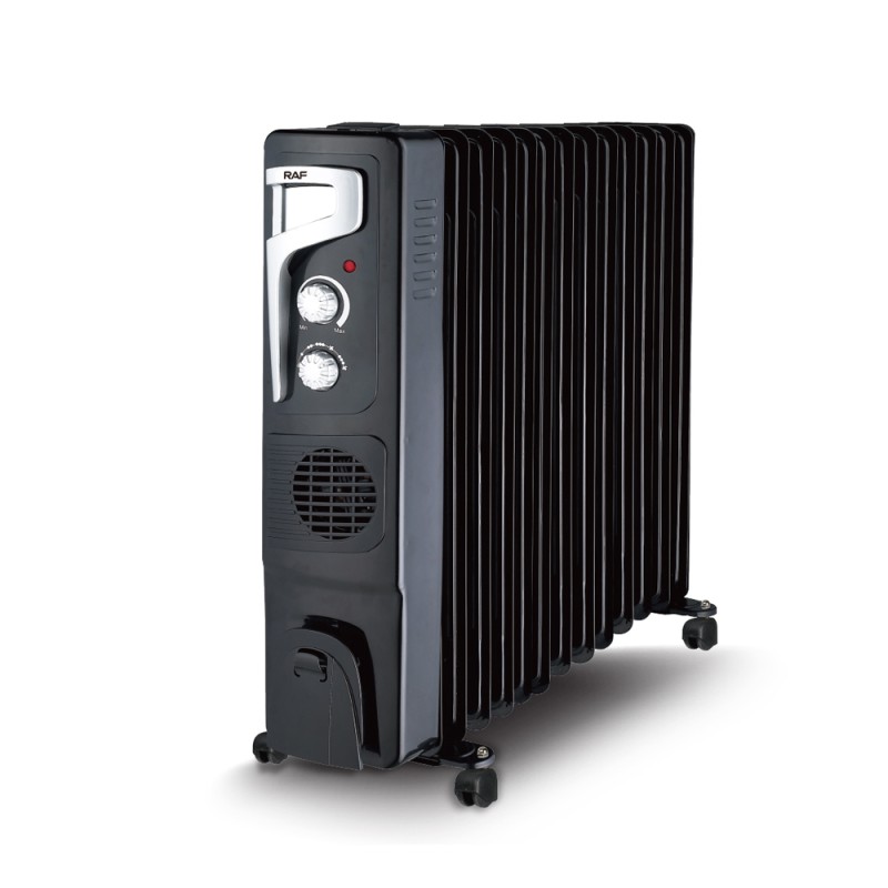 Raf Oil Radiator + Turbo Fan R.1329B, 13 Sections, 2900W, Black