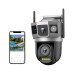 Saikiot CCTV Security Dual Lens Camera V380 Pro 4G Camera 8MP 10X Zoom 4K, Black