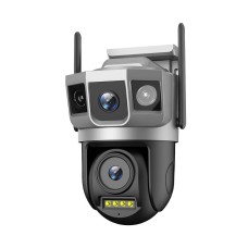 Saikiot CCTV Security Dual Lens Camera V380 Pro 4G Camera 8MP 10X Zoom 4K, Black