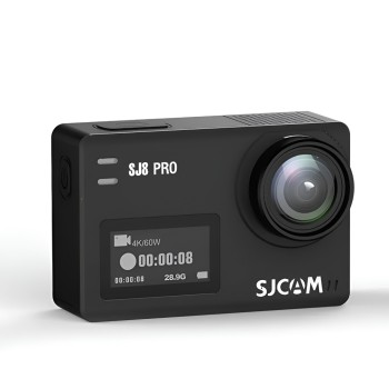 SJCAM Action Camera SJ8 PRO, Sixaxis Gyro Stabilizer, Waterproof Case, 4K60fps, Battery: 1200mAh, WiFi: 5GHz, 2.4GHz, Black