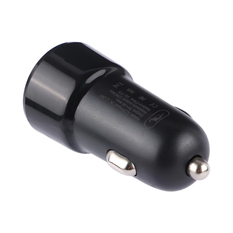 SKYDOLPHIN Car Charger 2*USB-A 15W SZ29, Black