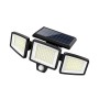 Solar Outdoor Lights 4000LM 210 Leds, Remote Control, 3 Adjustable Heads, Motion Sensor Lights, IP65 Waterproof, Black