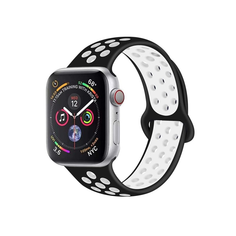 Sport Apple Watch Strap Silica Gel 38/40/41mm White Black