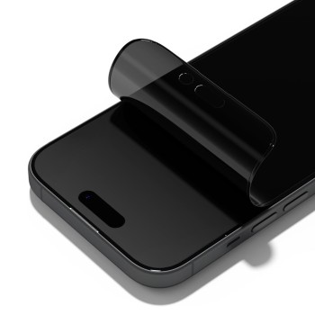 RhinoShield 3D Impact Screen Protector for iPhone 15 Privacy Alignment Frame, Black