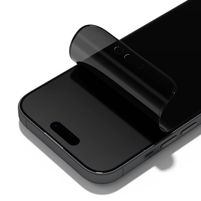 RhinoShield 3D Impact Screen Protector for iPhone 15 Privacy Alignment Frame, Black