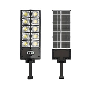 Solar Street Lamp, Solar Panel and Motion Sensor, W7208-6, 10 Lights, 6000 mAh, 3,7 V, 5,5 V/4,5 W. Black
