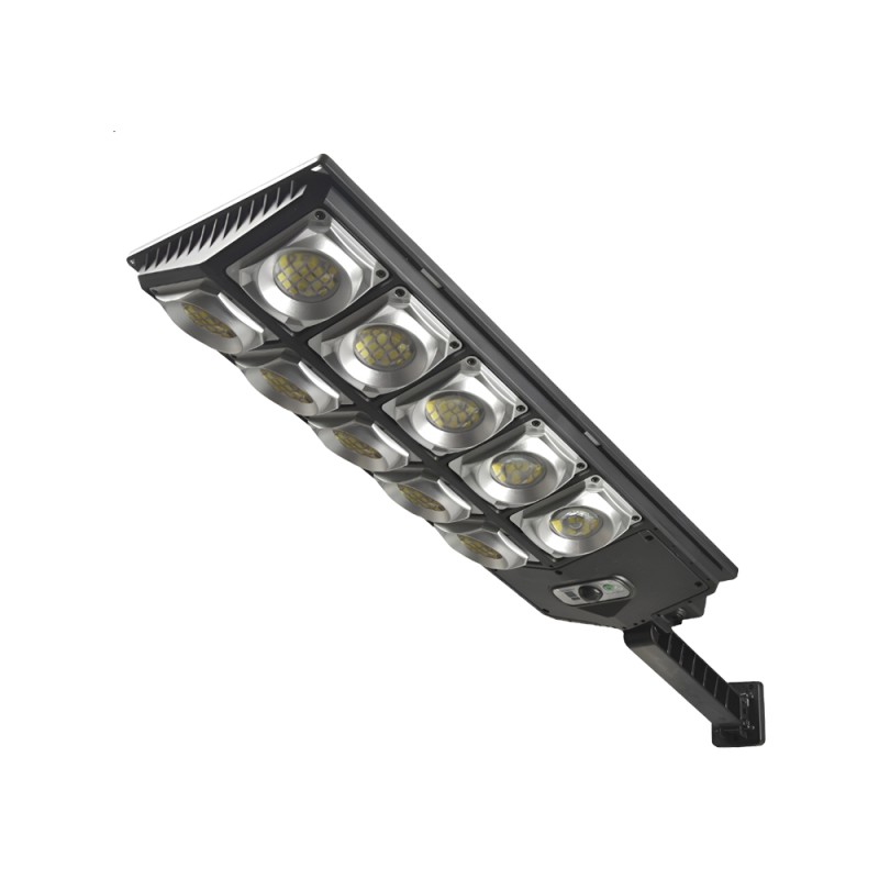 Solar Street Lamp, Solar Panel and Motion Sensor, W7208-6, 10 Lights, 6000 mAh, 3,7 V, 5,5 V/4,5 W. Black