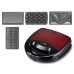 BROCK 4 in 1 Sandwich /Nutlet/ Waffle Maker and Grill SSM6004 RD 750W, Red