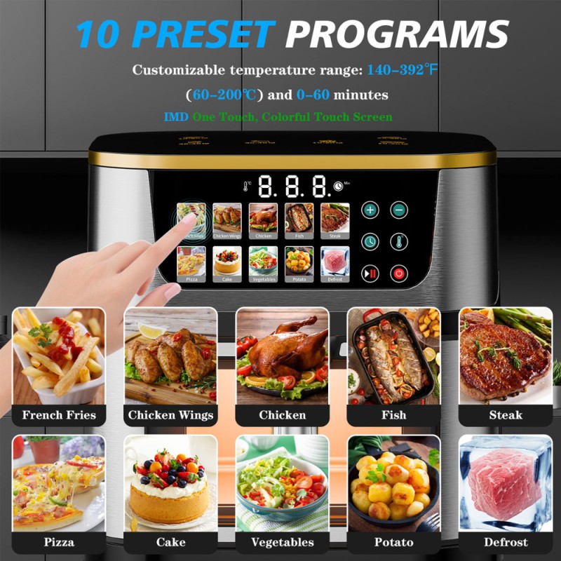 Teska Air Fryer TK-21S-3, Transparent Window, 10L, 1400W, Steel