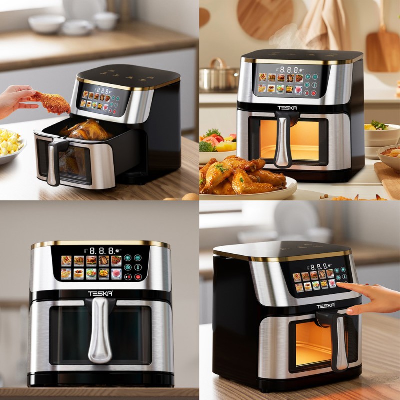 Teska Air Fryer TK-21S-3, Transparent Window, 10L, 1400W, Steel