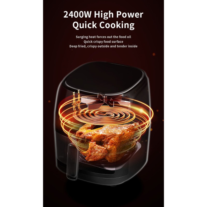 Teska Air Fryer TK-606D, 8L, 2400W, Black