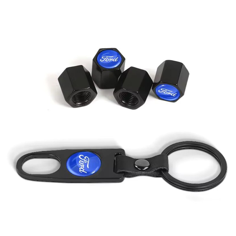 Tyre Valve Caps with a Keychain F
