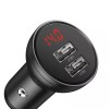 Baseus Car Charger 2xUSB Fast Charge 24W (with Cable 3 in 1), Black Suit Grey