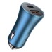 Baseus Car Charger USB/Type-C Dual Quick Charger 40W（With Baseus Cable Type-C to Lightning 1m）, Blue