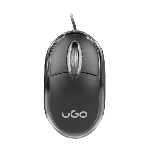 UGO Mouse Simple Wired, 1200 DPI, Optical, Black