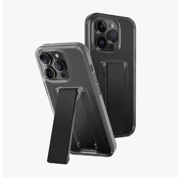 Uniq Case for iPhone 15 Pro Heldro Mount with Stand, Smoke