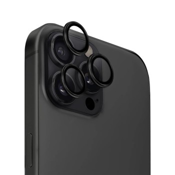 Uniq Optix Aluminium Camera Lens Protector for iPhone 16 Pro/16 Pro Max, Black