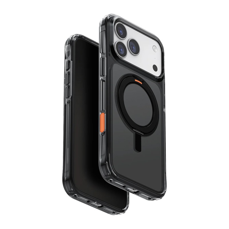 Uniq Case for iPhone 17 Pro Max (2025) 6.9 Hybrid Swivix with 360 Rotating Kickstand, Carbon Black