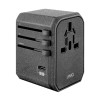 Uniq Tavel Adapter Charcoal 18W, Black