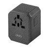 Uniq Tavel Adapter Charcoal 18W, Black