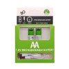 Rechargeable Li-ion USB-C batteries AA 1750mAh, 2pcs with 2in1 Type-C cable