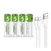 Rechargeable Li-ion USB-C batteries AA 1750mAh, 4pcs with 2in1 Type-C cable