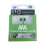 Rechargeable Li-ion USB-C batteries AAA 400mAh, 2pcs with 2in1 Type-C cable