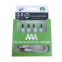 Rechargeable Li-ion USB-C batteries AAA 400mAh, 4pcs with 2in1 Type-C cable