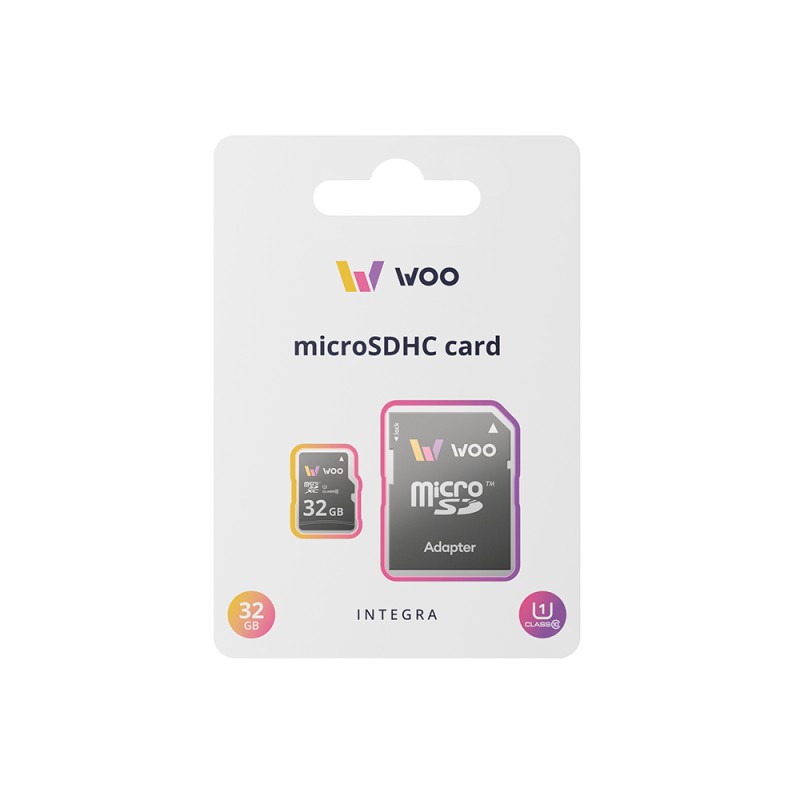 WOO MicroSD Card UHS-I (U1) (C10) + SD Adapter, Integra, 32 GB