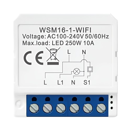 Avatto Smart Light Switch 1 Gang 250W 10A Wi-Fi (Neutral Wire)