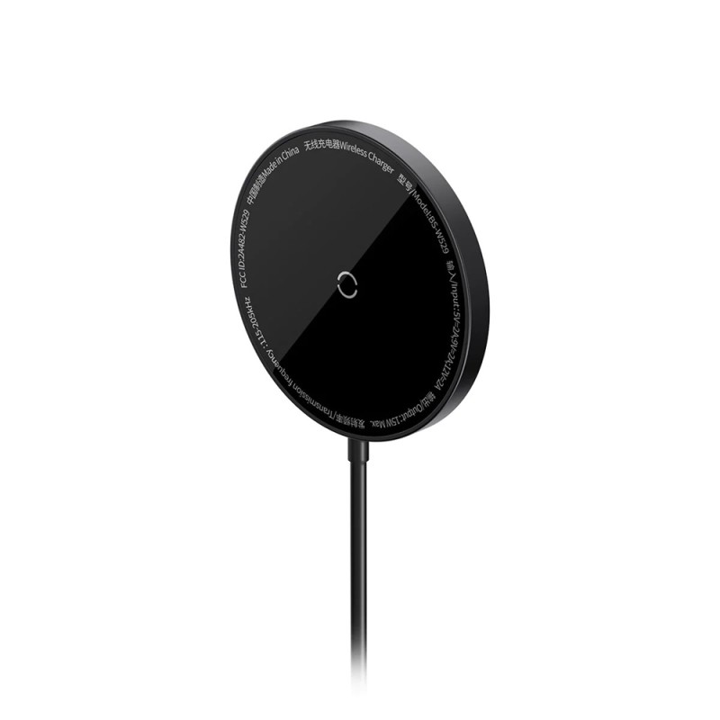Baseus Wireless Charger Simple Mini Magnetic Type-C 15W Q1 (MagSafe for iPhone), Black