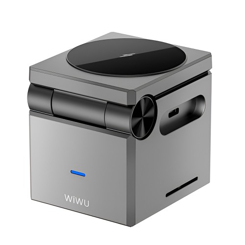 WIWU Wireless Charger 3 in 1 Small Aquare, Gray
