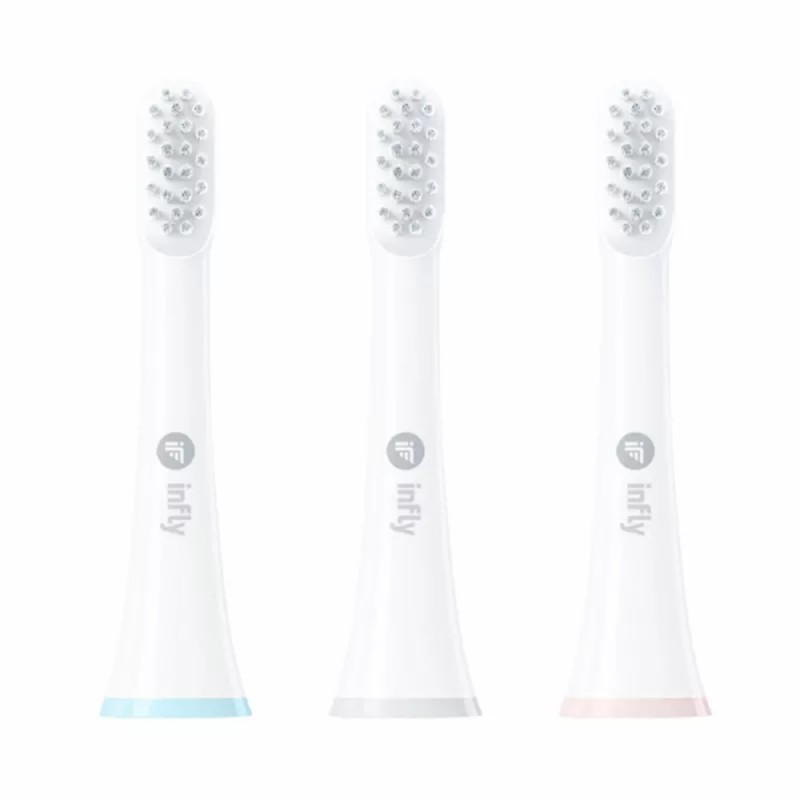 Infly Brush Head P60 3 Pack, Pink/Blue/Grey