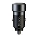 Yesido Car Charger Dual Port 1*USB-A+1*Type-C 30W with Cable Type-C to Lightning 60W, Black