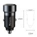 Yesido Car Charger Dual Port 1*USB-A+1*Type-C 30W with Cable Type-C to Type-C 60W, Black