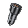 Yesido Car Charger Dual Port 1*USB-A+1*Type-C 50W Max 2.4A, Black