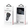 Yesido Car Charger Dual Port 1*USB-A+1*Type-C 50W Max 2.4A, Black