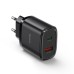 Yesido Wall Charger 20W 1*USB-A+1*Type-C with Cable Type-C to Type-C 20W YC50, Black
