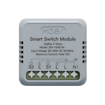 Moes Zigbee Mini Smart Switch Module 2 Gang 10A (Neutral Wire)