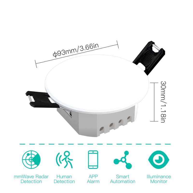 Moes ZigBee Smart Human Presence Detector, PIR mm Wave Radar Detection, Sensor Ceiling Mount