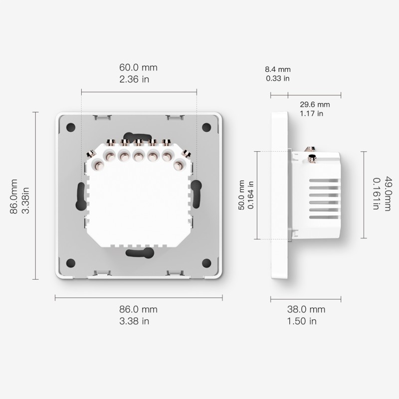 Moes Zigbee Star Ring Smart Push Button Switch 1 Gang (Neutral Optional), Grey