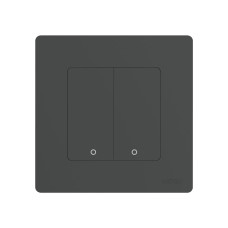Moes Zigbee Star Ring Smart Push Button Switch 2 Gang (Neutral Optional), Grey