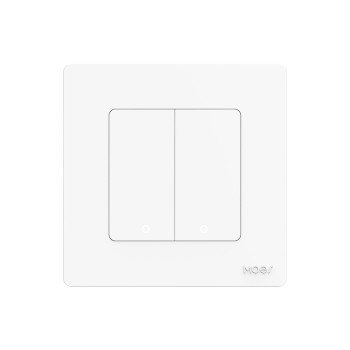 Moes Zigbee Star Ring Smart Push Button Switch 2 Gang (Neutral Optional), White