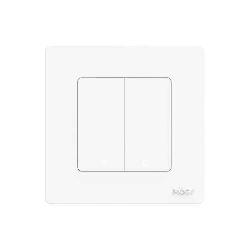 Moes Zigbee Star Ring Smart Push Button Switch 2 Gang (Neutral Optional), White