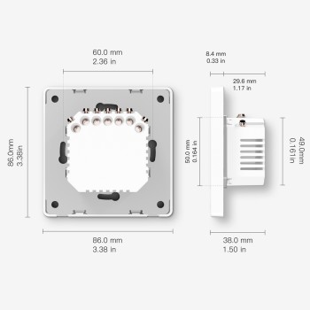 Moes Zigbee Star Ring Smart Push Button Switch 3 Gang (Neutral Optional), Grey