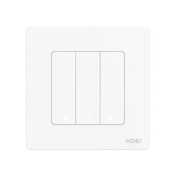 Moes Zigbee Star Ring Smart Push Button Switch 3 Gang (Neutral Optional), White