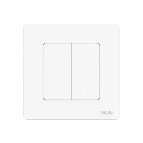 Moes Zigbee Star Ring Smart Push Button Swicth 2 Gang CR2032, White